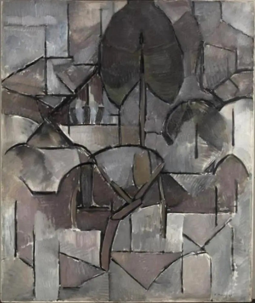 Reproduction du tableau « Paysage avec arbres - Piet Mondrian » par Alpha Reproduction en peinture à l’huile