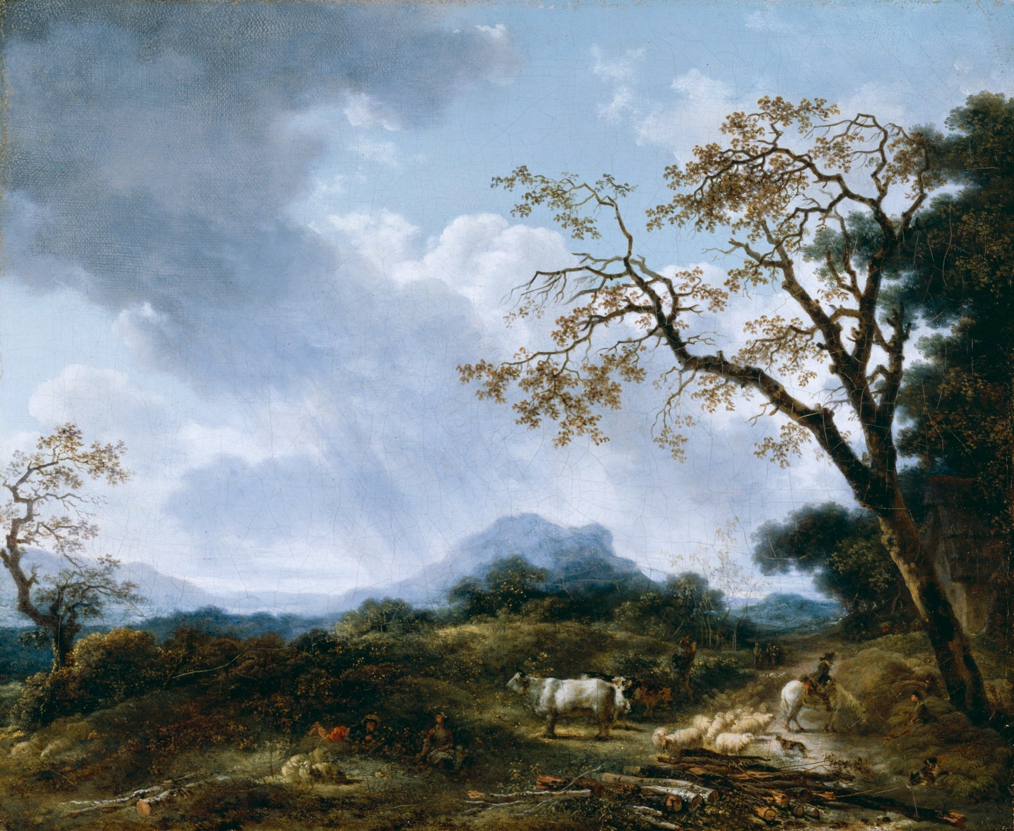 Landscape with Passing Shower - Jean-Honoré Fragonard