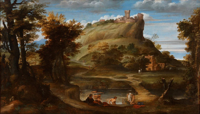 Landscape with Bathers - Domenichino
