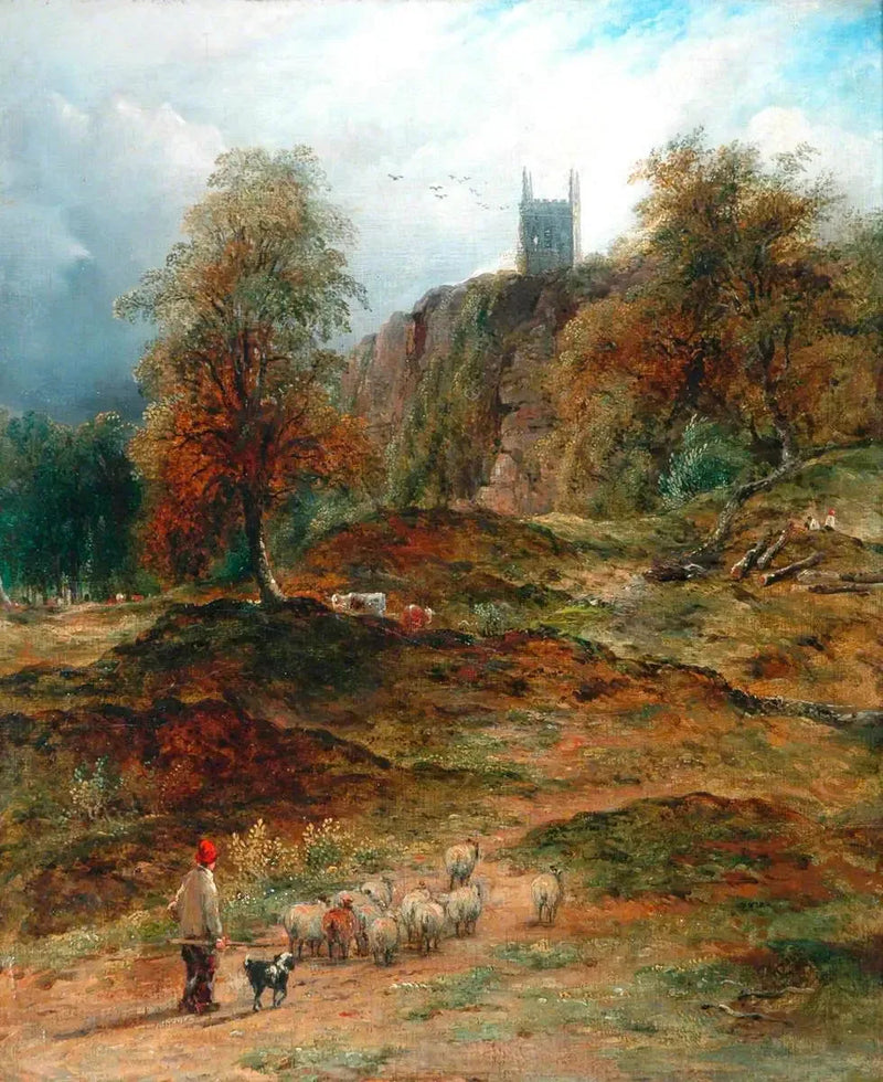 Landscape with Shepherd Bringing the Herd Home (Derbyshire) - John Constable