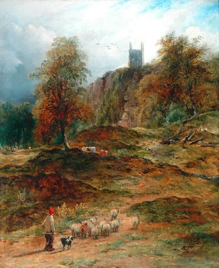 Landscape with Shepherd Bringing the Herd Home (Derbyshire) - John Constable