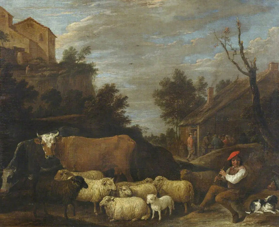 Landscape with Livestock and Sheep - David Teniers the Younger