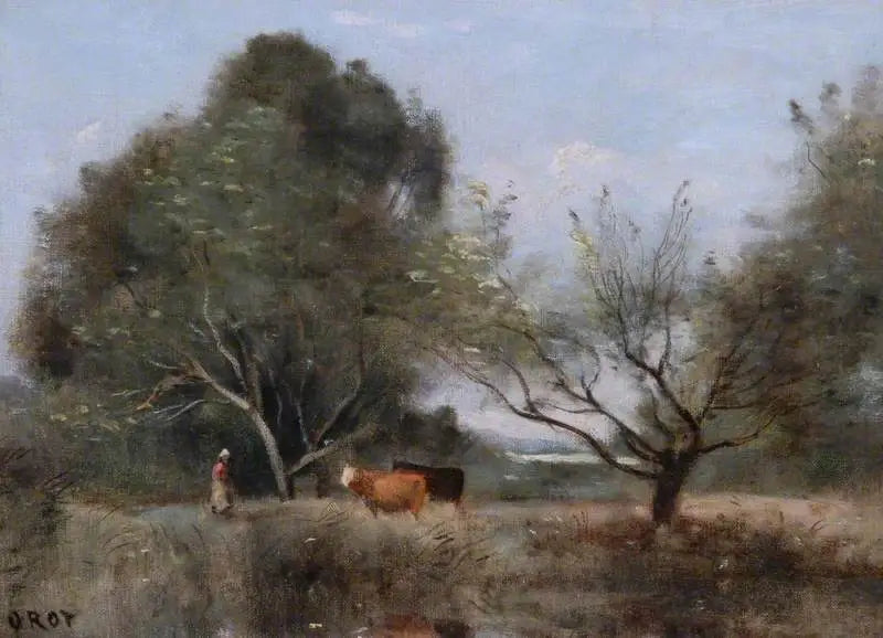 Landscape with Livestock - Jean-Baptiste Camille Corot