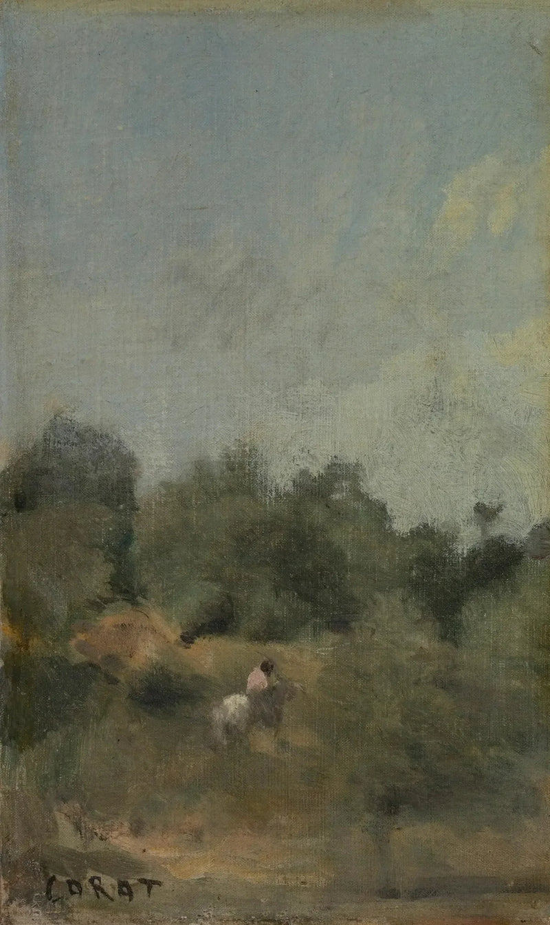 Landscape with Rider - Jean-Baptiste Camille Corot