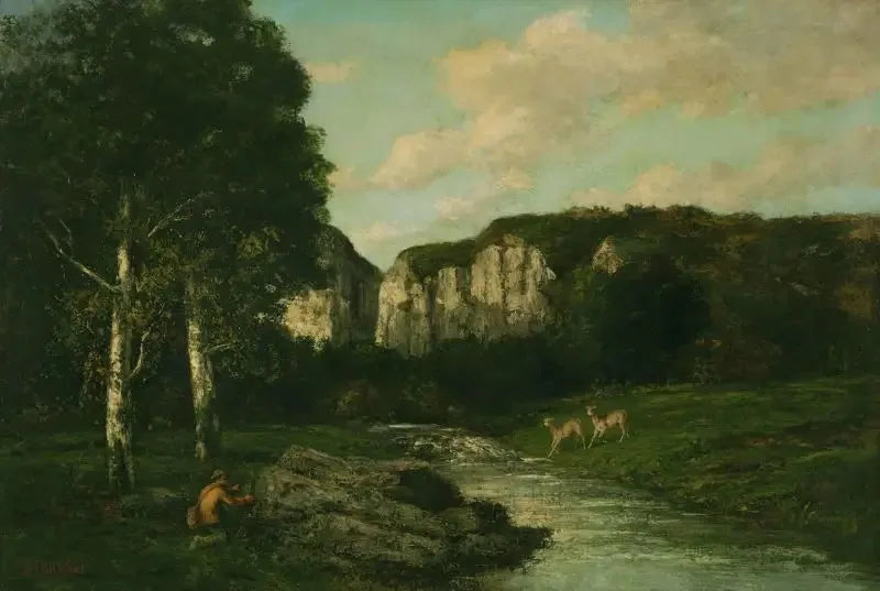 Landscape with Hunter - Gustave Courbet