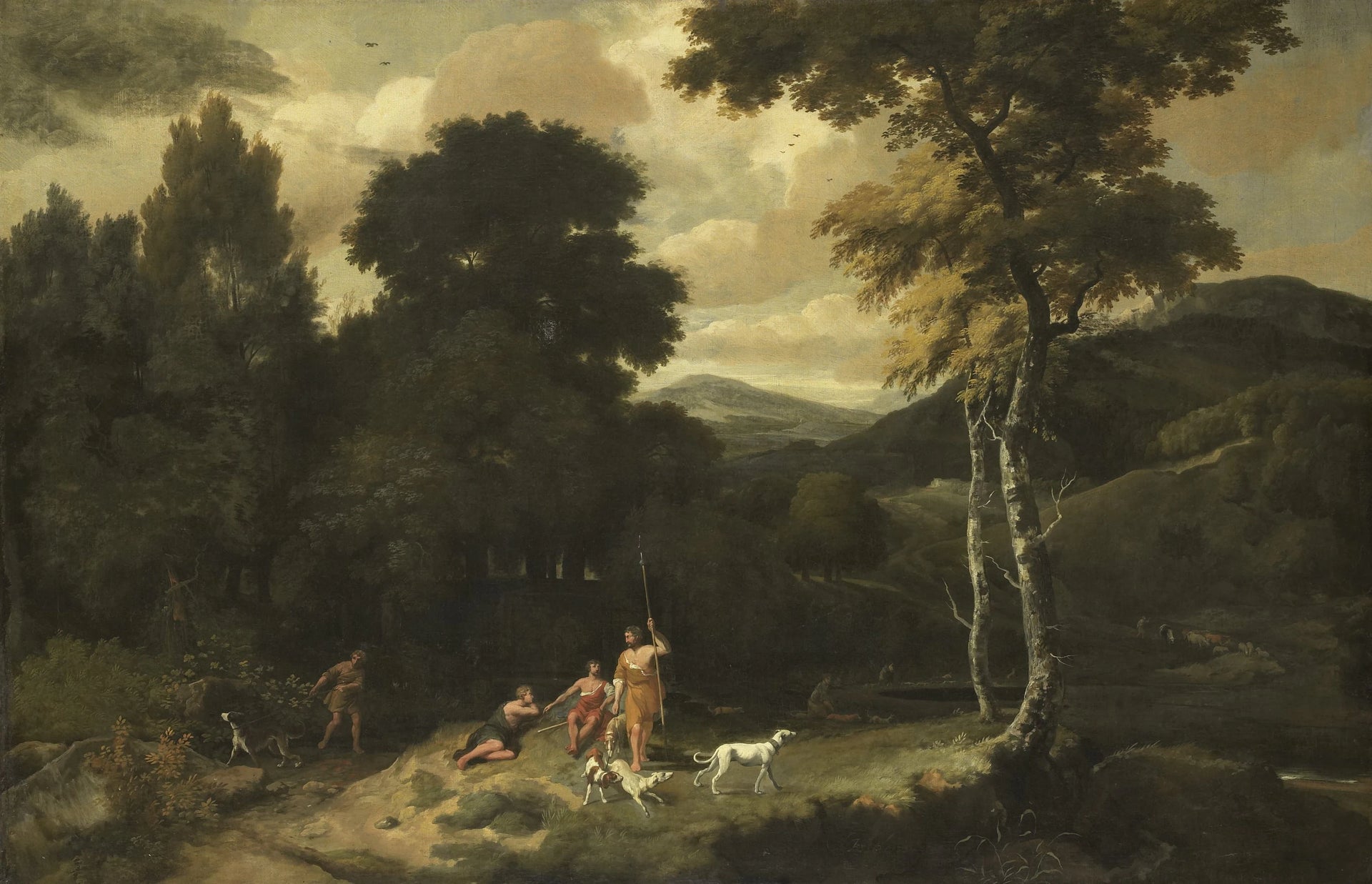 Paysage avec des chasseurs - Jacob Esselens
