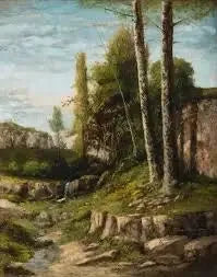 Landscape with Twin Trees - Gustave Courbet