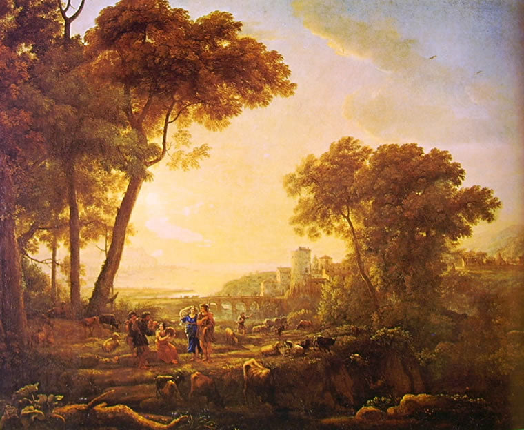 Landscape with Musician Shepherds - Claude Lorrain