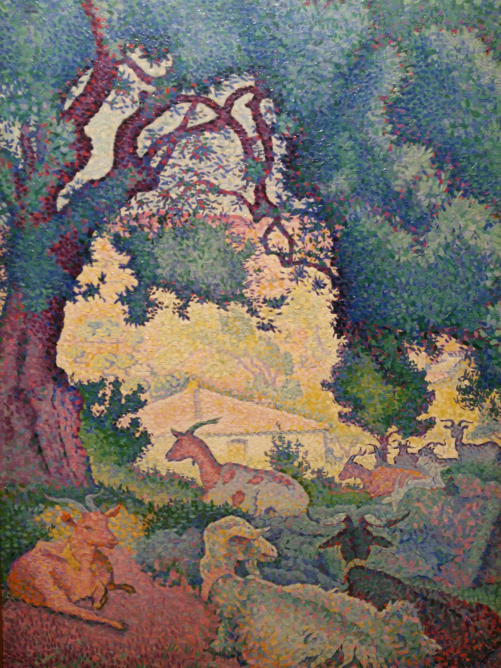 Paysage avec des chèvres - Henri-Edmond Cross image 1 reproduction artisanale de tableau
