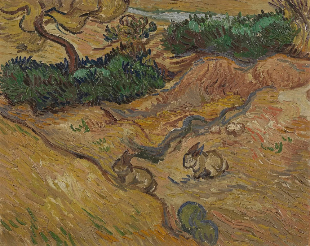 Paysage avec des lapins - Vincent van Gogh image 1 tableau peint à l’huile sur toile