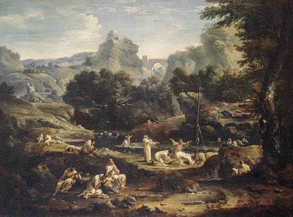 Landscape with Monks - Sebastiano Ricci