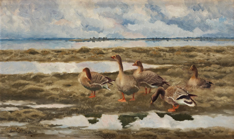 Landscape with geese - Bruno Liljefors