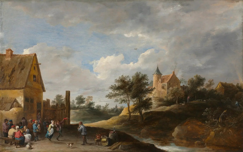 Landscape with Peasants Dancing - David Teniers the Younger