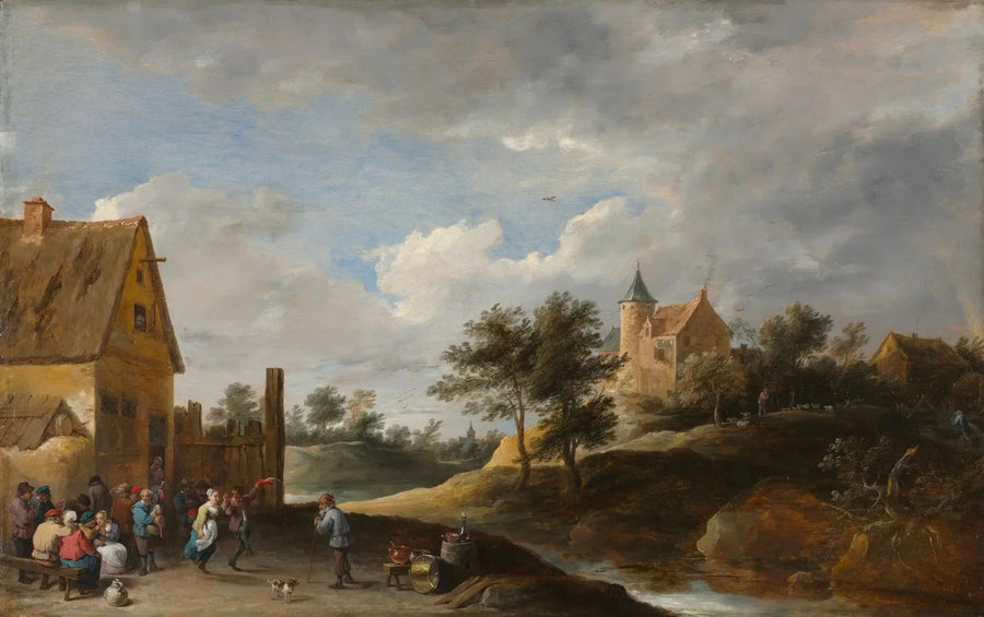 Landscape with Peasants Dancing - David Teniers the Younger