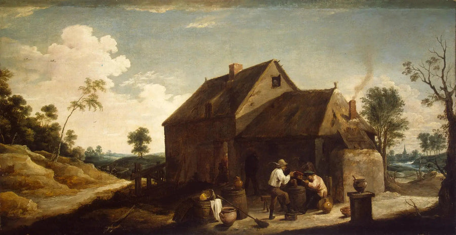 Landscape with peasants in front of an inn - David Teniers the Younger