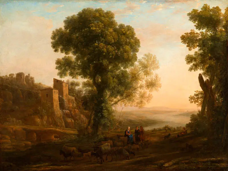 Landscape with Farmers Returning with Their Herds - Claude Lorrain