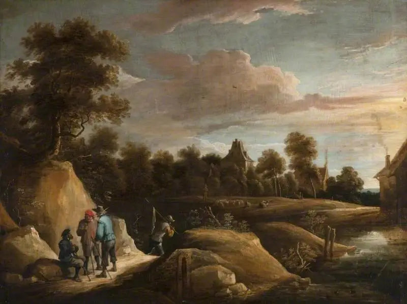 Landscape with Peasants on a Path - David Teniers the Younger