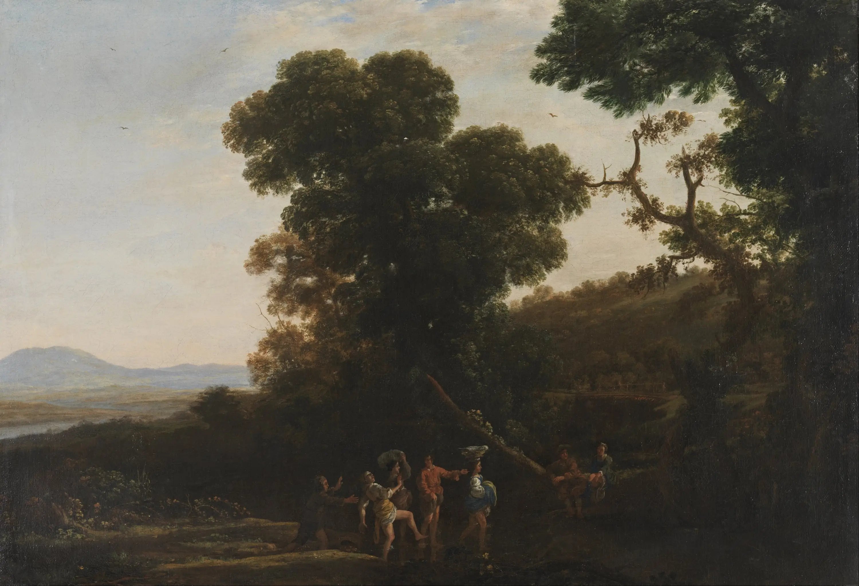 Paysage avec des personnages pataugeant dans un ruisseau - Claude Lorrain - Alpha Reproduction