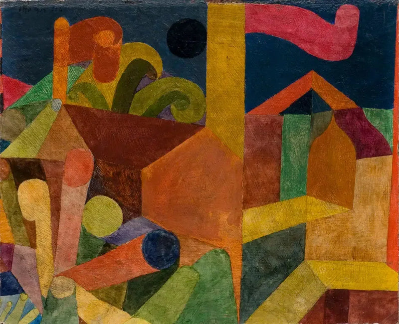 Landscape with Flags; Houses with Flags - Paul Klee
