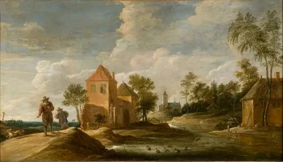 Landscape with Church + River - David Teniers the Younger