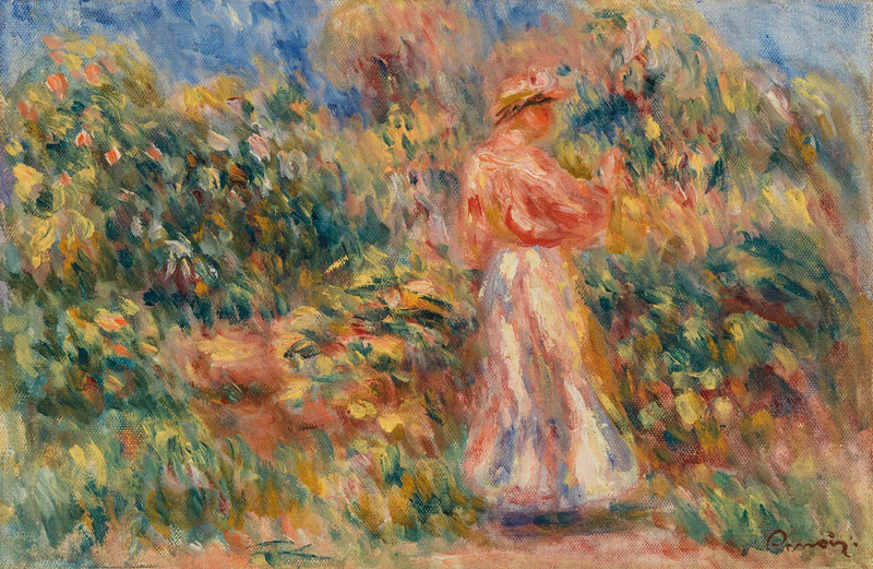 Landscape with Woman in Pink and White - Pierre-Auguste Renoir