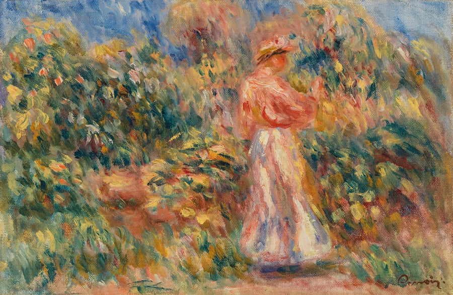 Landscape with Woman in Pink and White - Pierre-Auguste Renoir