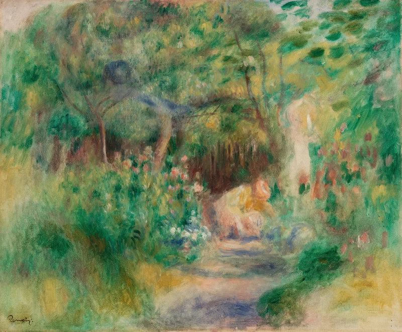 Landscape with Woman Gardening - Pierre-Auguste Renoir