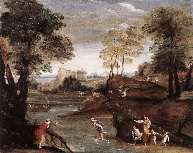 Landscape with Ford - Domenichino