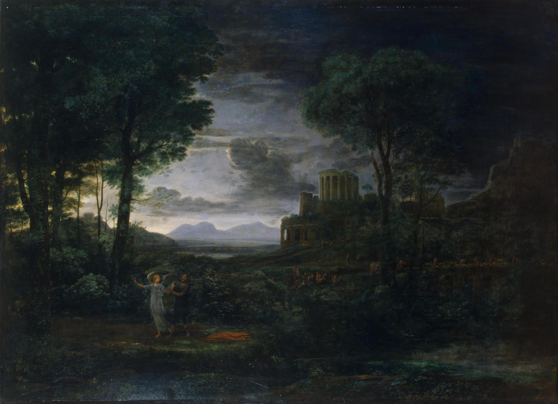 Landscape with Jacob Wrestling with the Angel (Night) - Claude Lorrain