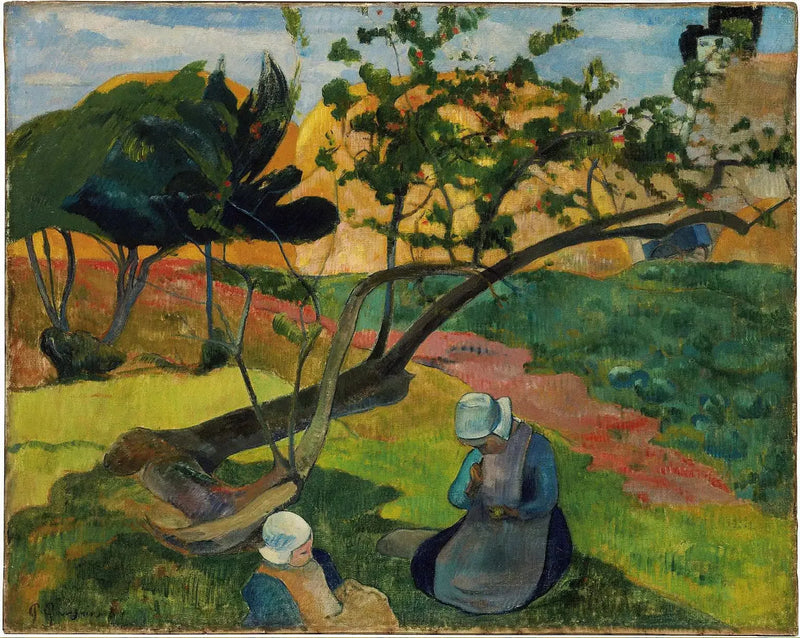 Landscape with the Breton Woman Two - Paul Gauguin