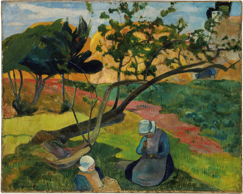 Landscape with the Breton Woman Two - Paul Gauguin