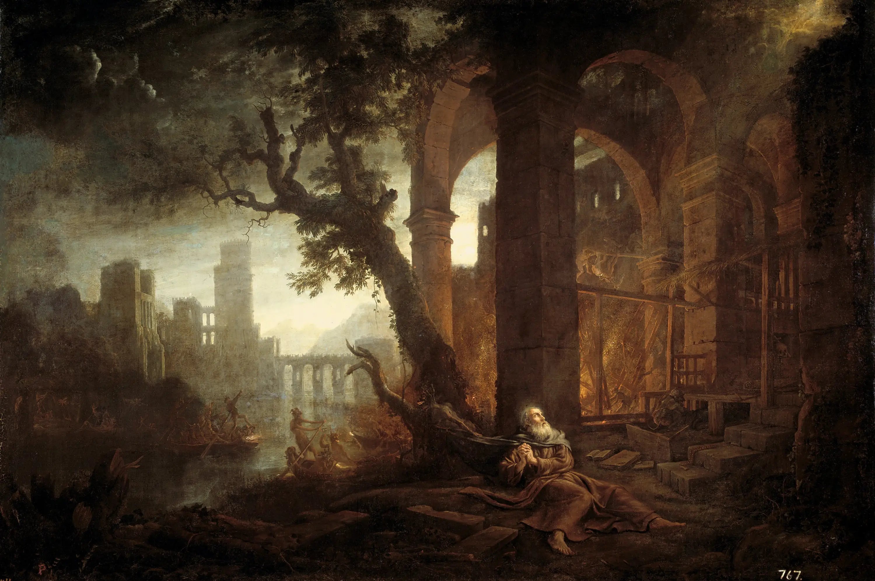 Paysage avec la tentation de saint Antoine - Claude Lorrain - Alpha Reproduction