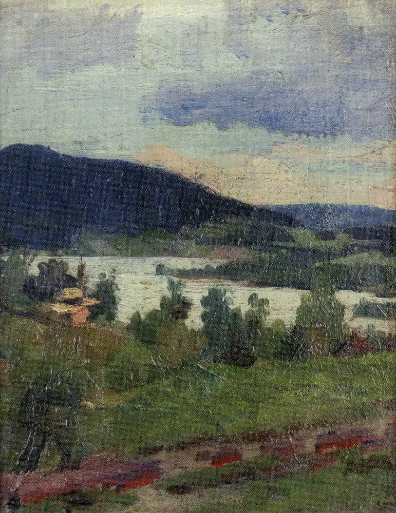 Landscape with Lake and Forest - Edvard Munch