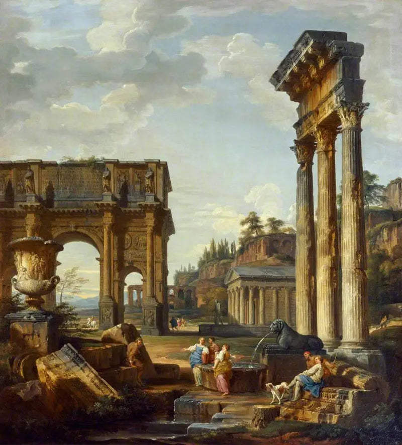 Landscape with the Arch of Constantine - Giovanni Paolo Panini