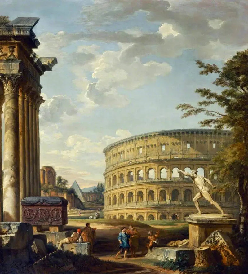 Landscape with the Colosseum - Giovanni Paolo Panini