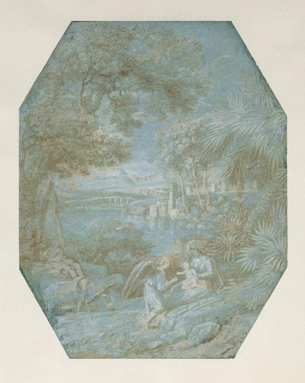 Paysage avec le repos pendant la fuite en Égypte - Claude Lorrain - Alpha Reproduction