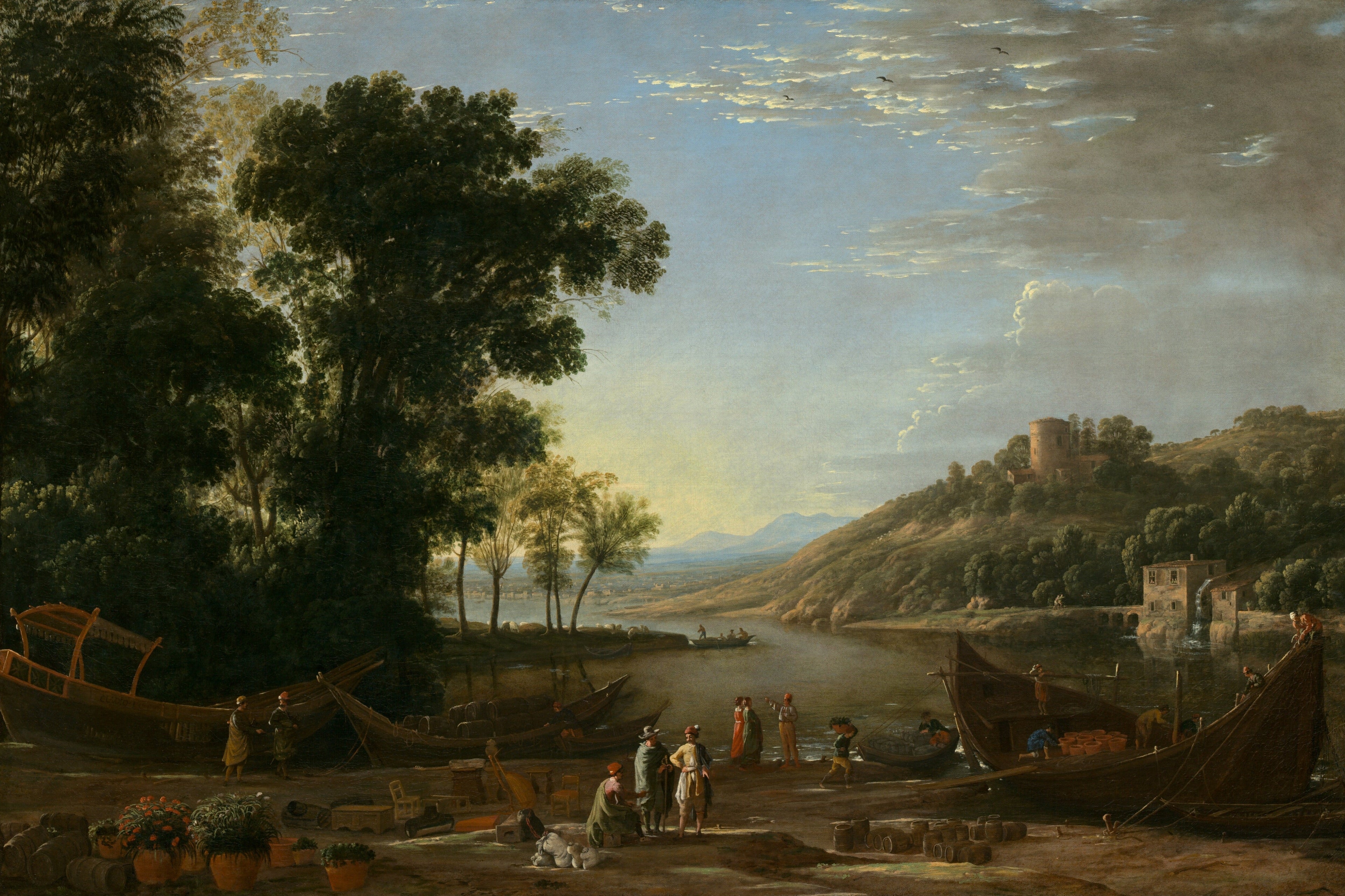 Landscape with Merchants - Claude Lorrain