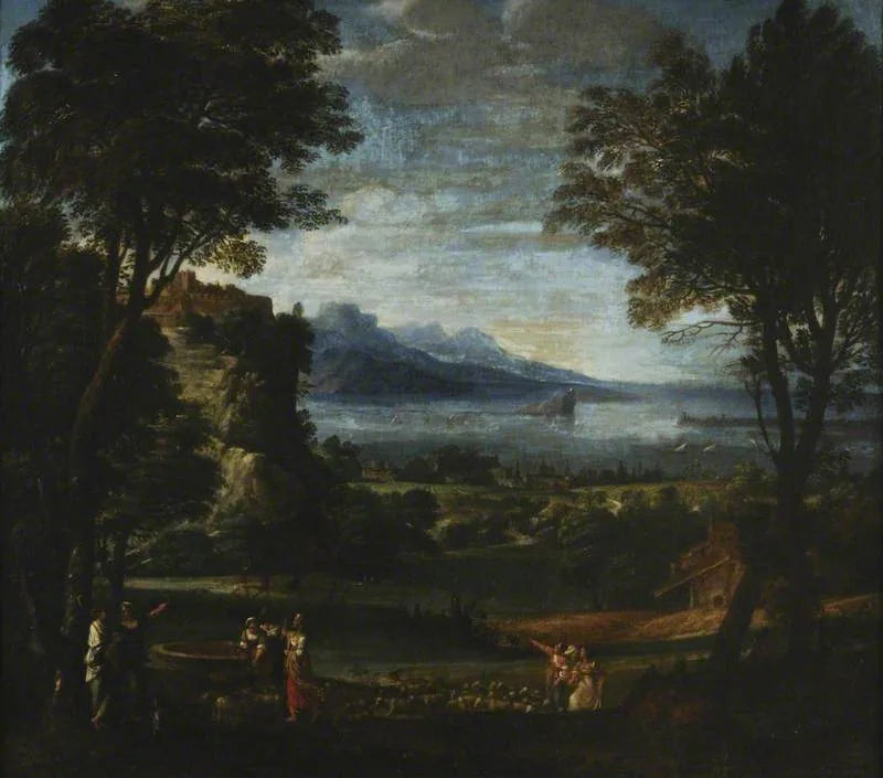 Landscape with Jethrow's daughters at the well - Domenichino
