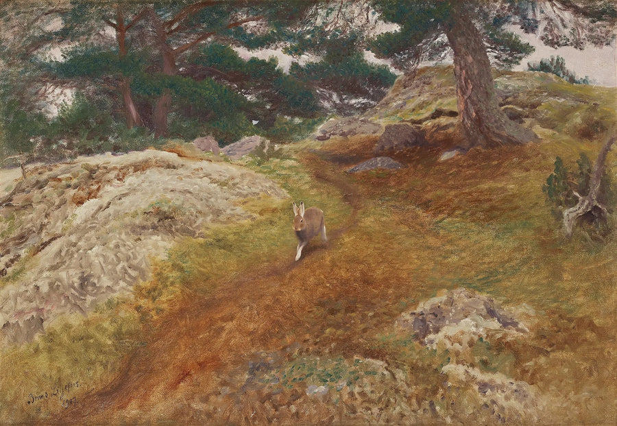 Landscape with Hare - Bruno Liljefors