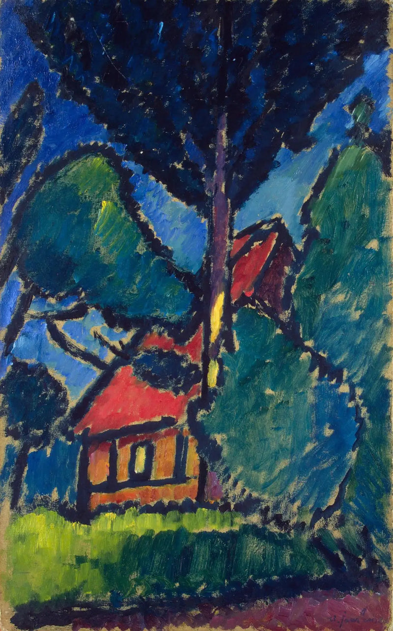 Landscape with Red House - Alexej von Jawlensky