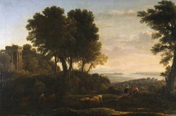 Landscape with Mercury and Bacchus - Claude Lorrain