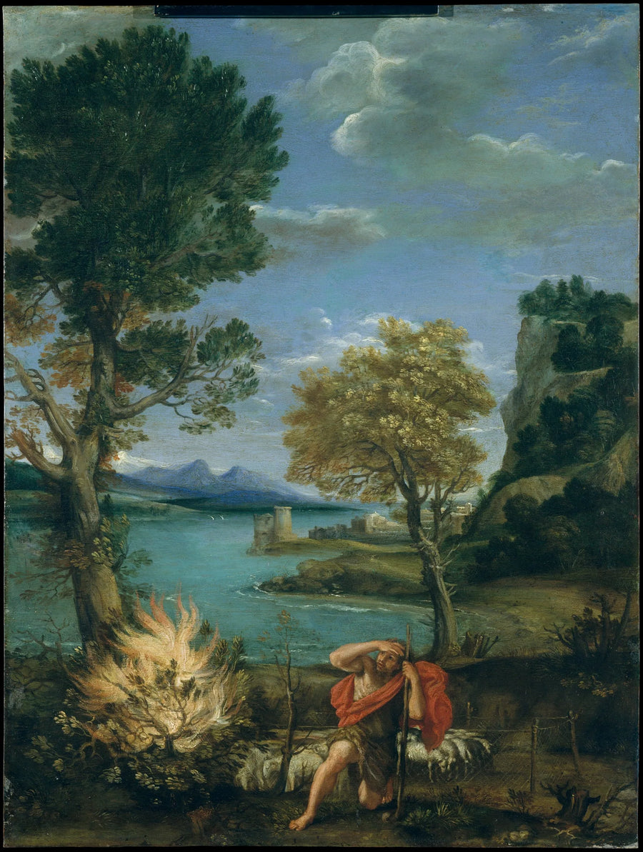 Landscape with Moses and the Burning Bush - Domenichino