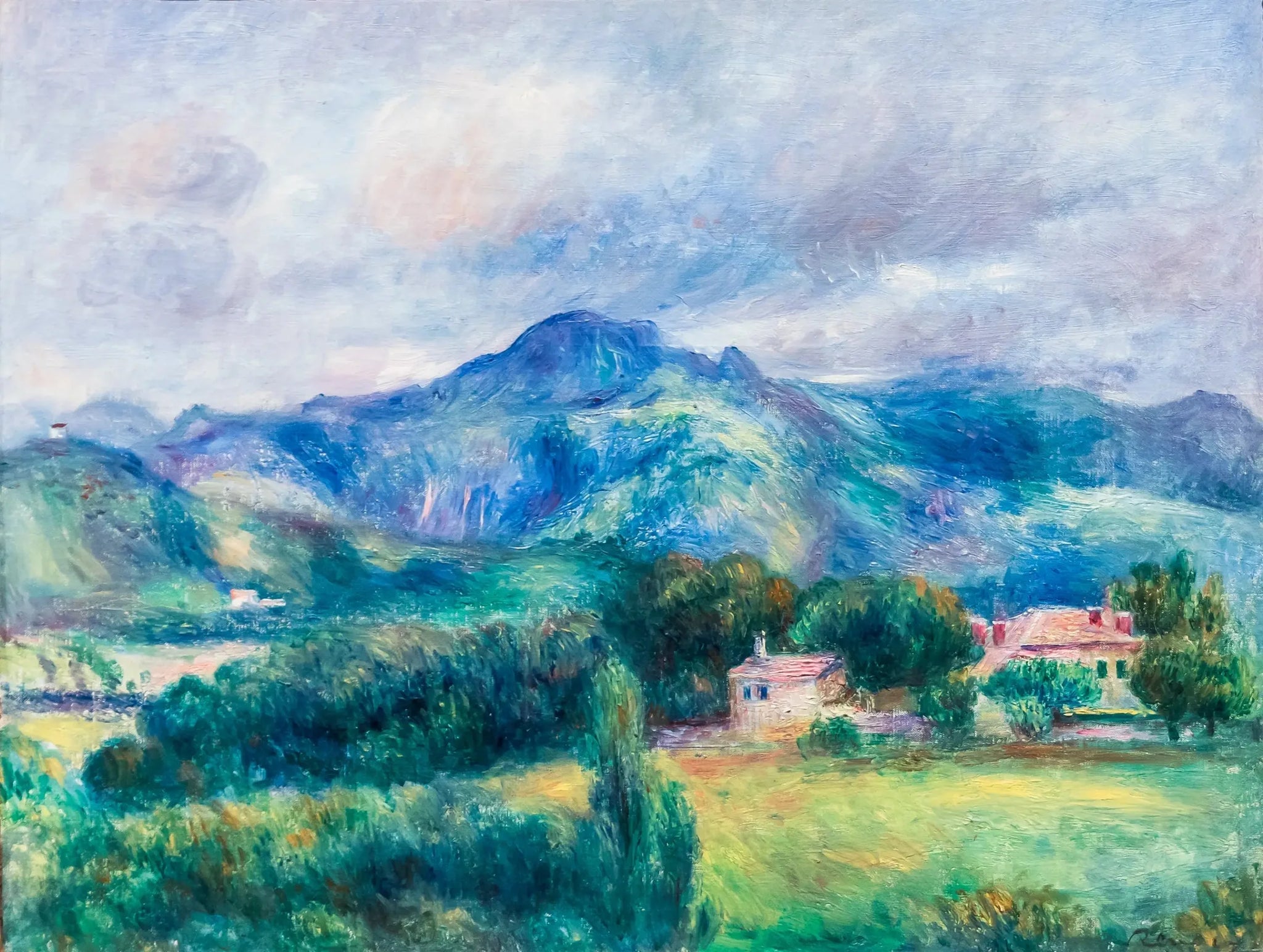 Paysage avec montagne - Pierre-Auguste Renoir image 1 reproduction de peinture à l’huile