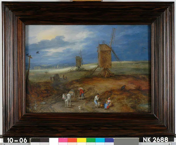 Paysage avec moulin et voyageurs - Jan Brueghel l'Ancien image 1 reproduction artisanale de tableau