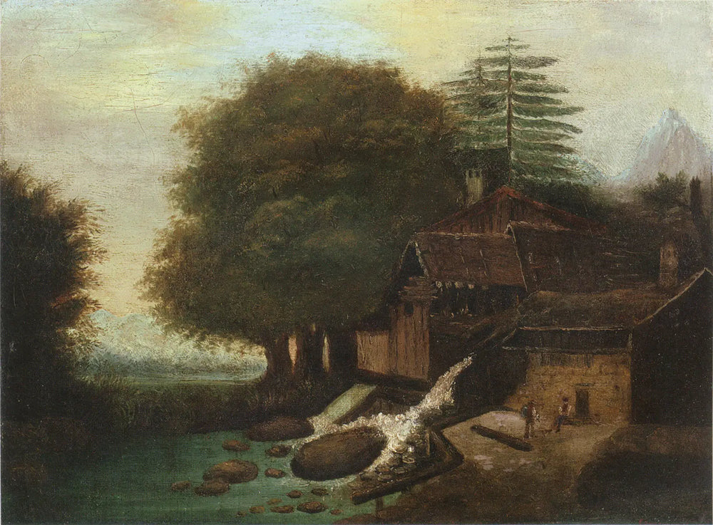 Reproduction du tableau « Paysage avec moulin - Paul Cézanne » par Alpha Reproduction en peinture à l’huile