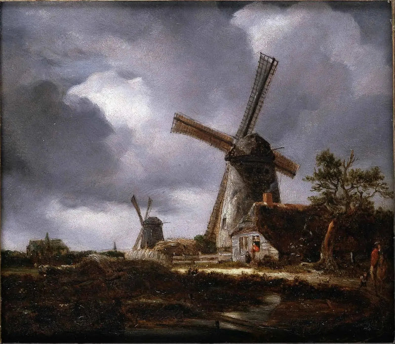 Landscape with Windmills near Haarlem, after Jacob van Ruisdael - John Constable