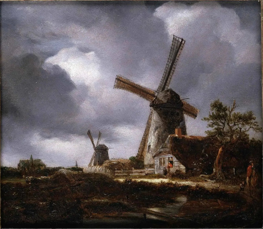 Landscape with Windmills near Haarlem, after Jacob van Ruisdael - John Constable