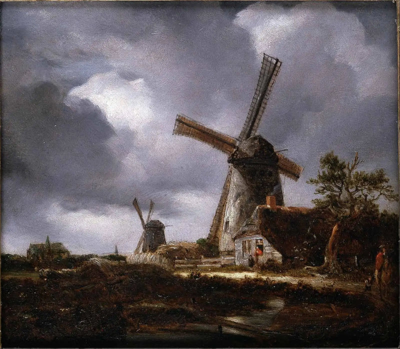Landscape with Windmills near Haarlem, after Jacob van Ruisdael - John Constable