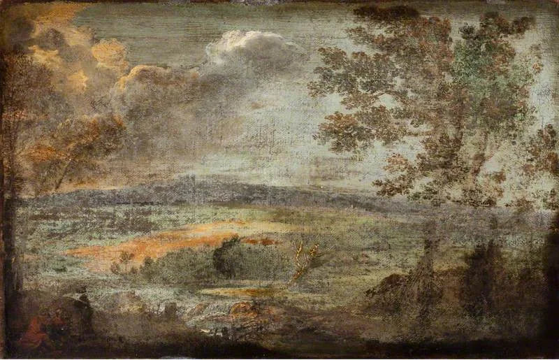 Landscape with Figures by a Riverbank - Annibale Carracci