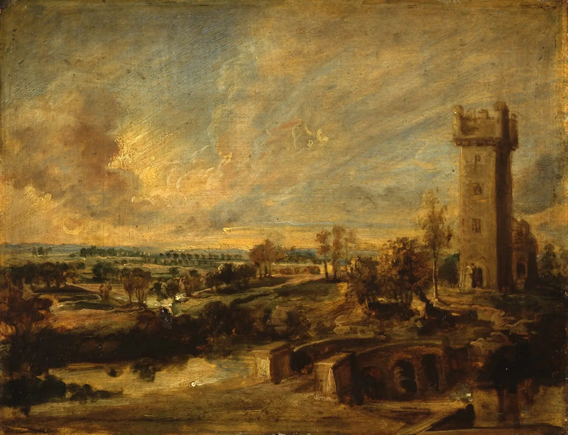 Landscape with Tower - Peter Paul Rubens
